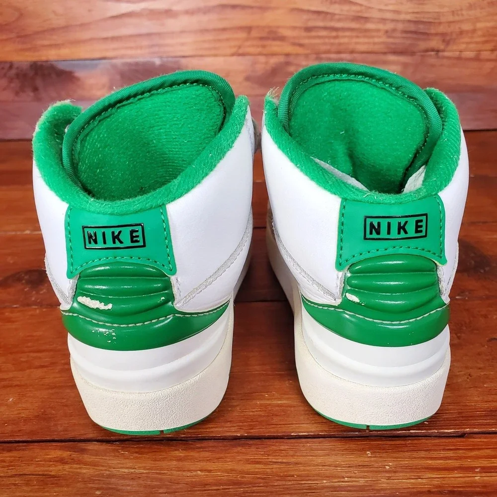 Nike Air Jordan 2 Retro Shoes Toddler 10.5C White Green Sneakers DQ8564-103